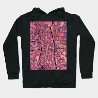 Wichita Map Pattern in Purple & Pink Hoodie